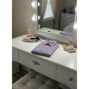 Galaxy By Harvic Womens Purple & White Checkered Long-Sleeve Button-Up Shirt‎ XL